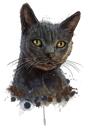 Katzenporträt im natürlichen Aquarellstil von Fotos