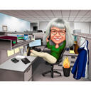 Custom Accounting Caricature in Color Style with Background