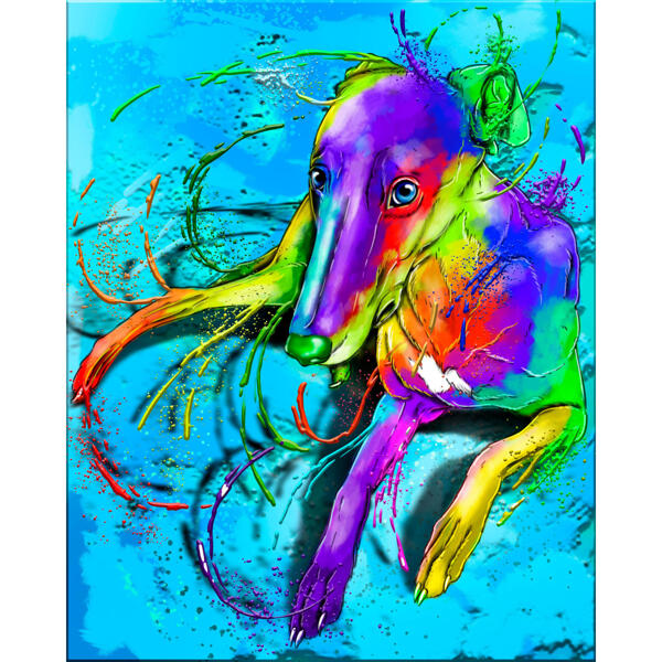 صورة كاريكاتورية لكامل الجسم بألوان مائية مع خلفية ملونة واحدة