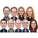 كاريكاتير رقمي جماعي من صورة فوتوغرافية