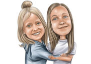 Teenage Girls Portrait Caricature