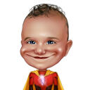 Funny Kid Caricature from Photos as Superhero
