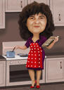 Cooking Caricature from Photos with Kitchen Background