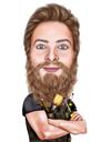 Labor Day Caricature with Custom Background
