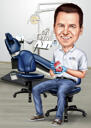 Caricatura del lavoratore di laboratorio dentale da foto