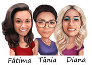 Desen animat grup de fete din fotografii în stil color