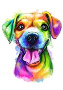 Dogs+Group+Portrait+Caricature+in+Rainbow+Watercolor
