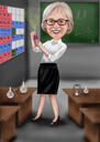 Professor in Classroom Cartoon from Photos