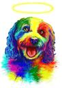 Koirat Crossing Rainbow Bridge - Memorial Dog muotokuva akvarellityyliin