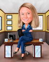 Caricatura divertente del manager con fumetto