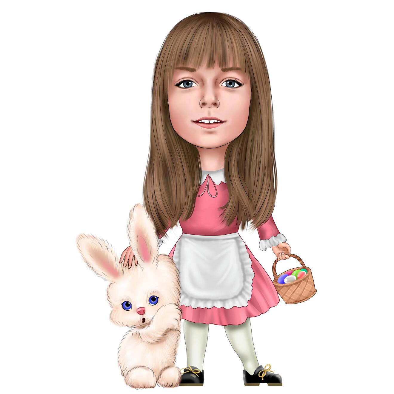 Easter Caricature with Bunny
