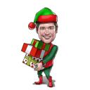 Kerstkarikatuur als elf