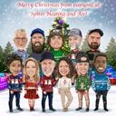 Caricature de Noël personnalisée d'une entreprise à partir d'une photo