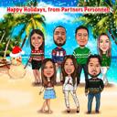 Caricatura di cartoline di Natale tropicali