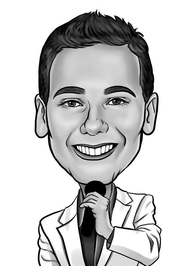 Black and White Cartoon Drawing