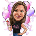 Retrato personalizado de aniversário de 50 anos em estilo cartoon