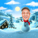 Snowman Caricature: Greeting Card Gift