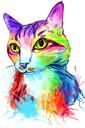 Pastel aquarel kattenportret van foto's