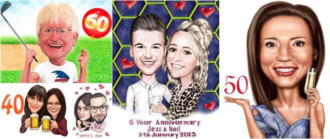 Caricatura dell&#039;anniversario