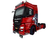 Caricature de camion sur fond personnalisé