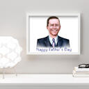 Canvas Print of Happy Father"s Day Colored Caricature Gift