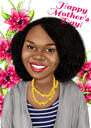 Mother's Day Gift Portrait Drawing in Colored Style