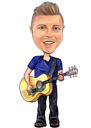 Guitarist Colored Caricature from Photos