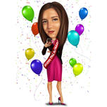 Wine Lover Gift Caricature from Photos