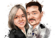Watercolor Couple in Natural Colors