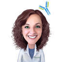 Retrato de caricatura de técnico químico para regalo médico