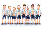 Družobníci trhají karikaturu loga superhrdiny