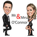 Caricatura personalizada de casal Sr. e Sra.