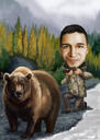 Caricatura de cazadores personalizada de la foto para un regalo personalizado perfecto