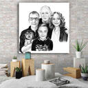 Ritratto di famiglia in bianco e nero da foto Poster Print Gift