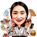 Farvet multitasking-karikatur