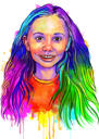 Retrato de acuarela de arco iris de fotos