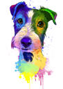 Akvarel Airedale Terrier Portræt fra fotos