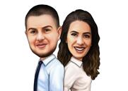 Karikatura dvou obchodních partnerů