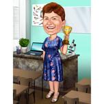 Best Teacher Trophy Caricature Drawing