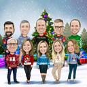 Caricature de Noël personnalisée d'une entreprise à partir d'une photo