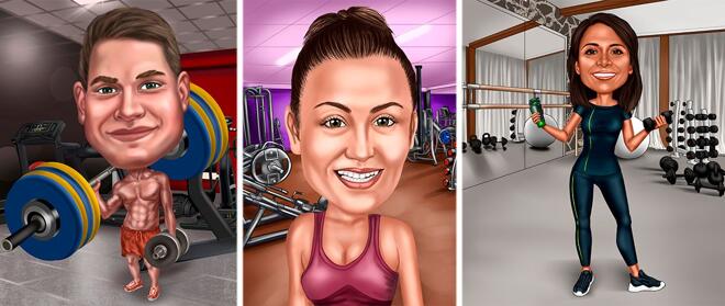 Caricatura di fitness