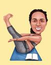 Yoga Person Caricature from Photo with One Colored Background