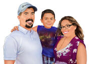 Portrait de groupe en couleur de style numérique dessiné par des artistes