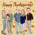 Brugerdefineret Thanksgiving-familieportræt