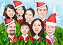 Christmas+Group+Caricature+Greeting+Card