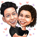 Funny Anniversary Caricature of Couple from Photos