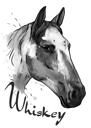Horse Lover Gift – Custom Black and White Watercolor Equestrian Art
