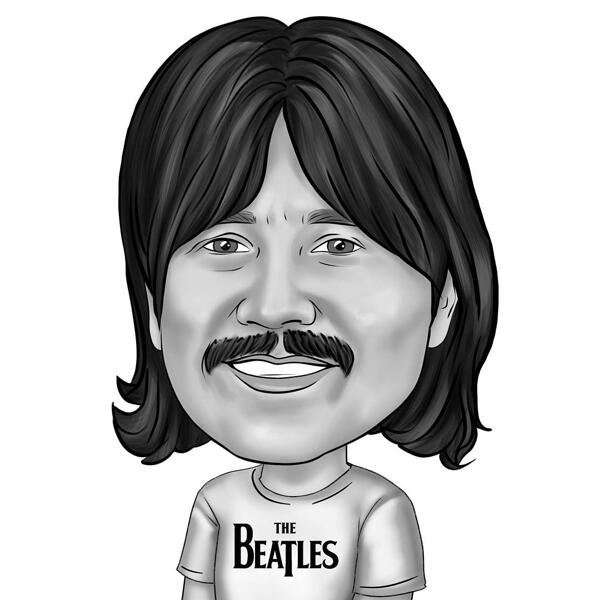 Beatles Caricature: Retro musik tegnefilm