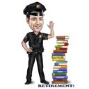Regalo de caricatura de oficial de policía jubilado