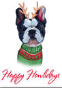 Caricatura navideña de un Pug: Feliz Navidad Pug